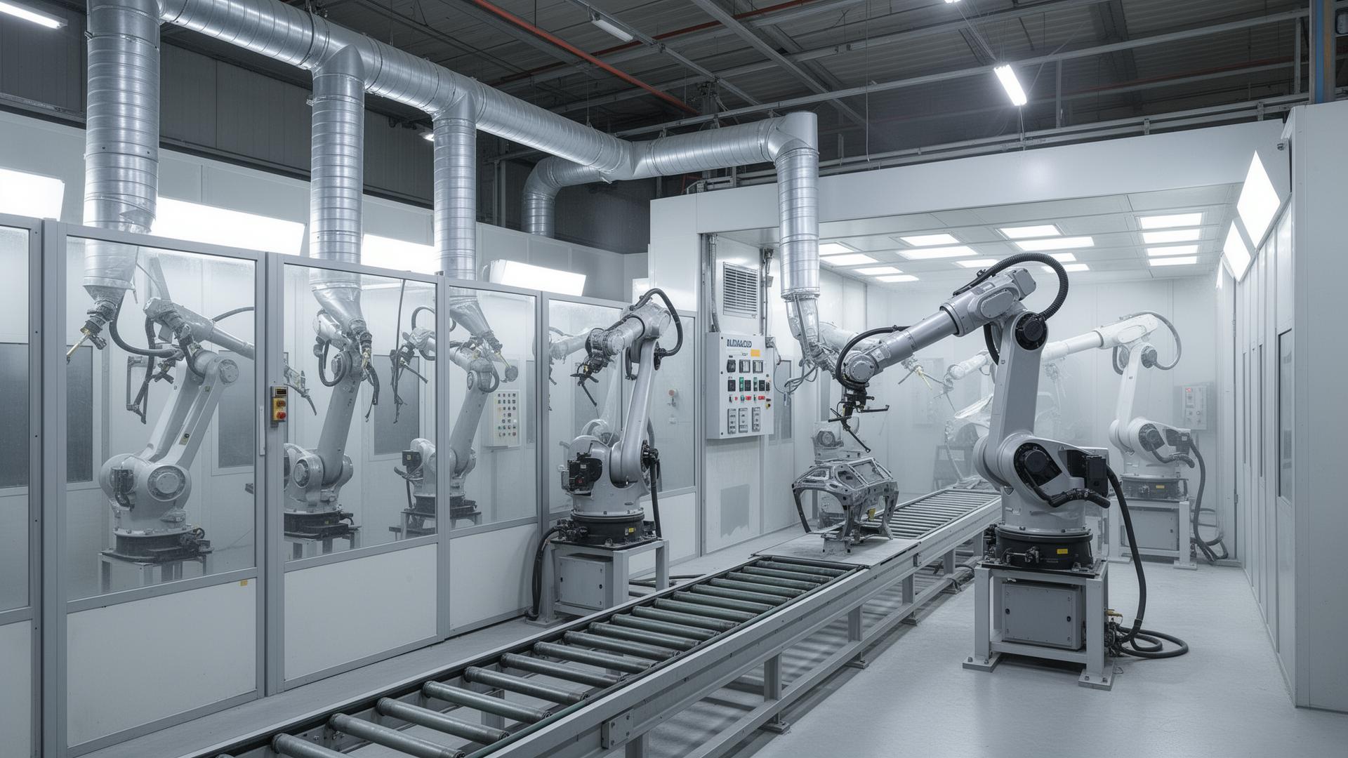 Complete robotic painting workstation cell